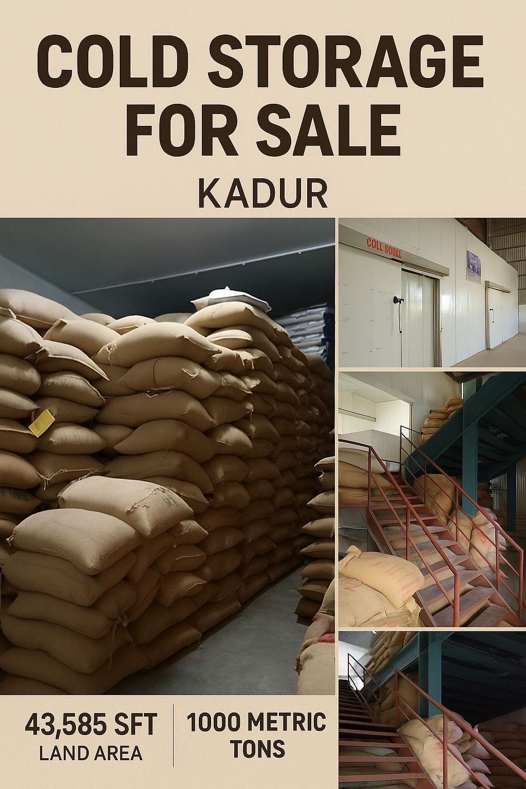 *property id 5279* *🆔 Cold Storage Facility for Sale – Kadur, Chikkamagaluru District*